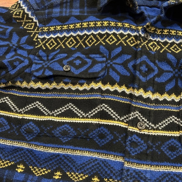 Polo Ralph Lauren Mens Heavy Blanket Shirt Blue Plaid Snowflake Button Up Medium - Picture 2 of 6